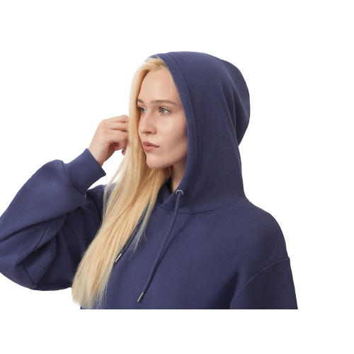 Толстовка с капюшоном оверсайз Lisbon унисекс, темно-синий Толстовка с капюшоном оверсайз Lisbon унисекс, темно-синий