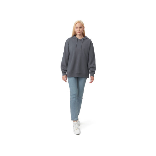 Толстовка с капюшоном оверсайз Lisbon унисекс, темно-серый Толстовка с капюшоном оверсайз Lisbon унисекс, темно-серый