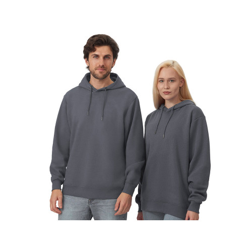 Толстовка с капюшоном оверсайз Lisbon унисекс, темно-серый Толстовка с капюшоном оверсайз Lisbon унисекс, темно-серый