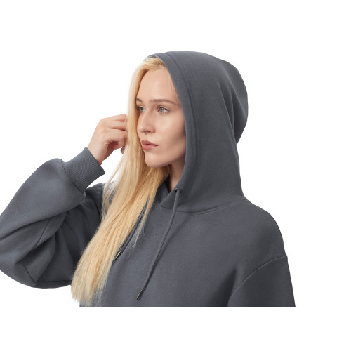 Толстовка с капюшоном оверсайз Lisbon унисекс, темно-серый Толстовка с капюшоном оверсайз Lisbon унисекс, темно-серый