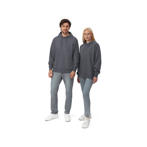 Толстовка с капюшоном оверсайз Lisbon унисекс, темно-серый Толстовка с капюшоном оверсайз Lisbon унисекс, темно-серый