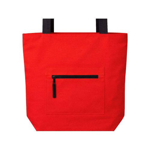 Сумка на молнии Zipper  Neo из хлопка 280 г c карманом на молнии спереди, красный