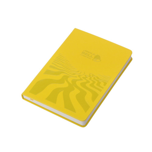 Бизнес-блокнот А5 C2 soft-touch, желтый, с УФ печатью