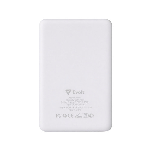 Внешний аккумулятор с QC/PD Шарп, 5000 мАч, белый