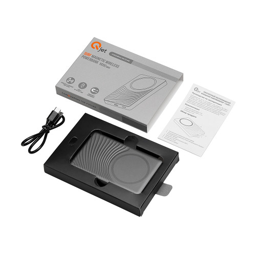 Магнитный беспроводной внешний аккумулятор, QC/PD Сёрф, 10000 мАч, серый