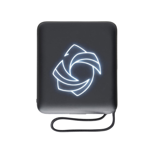 Магнитный беспроводной внешний аккумулятор c подсветкой лого Энчант, 10000 мАч, черный