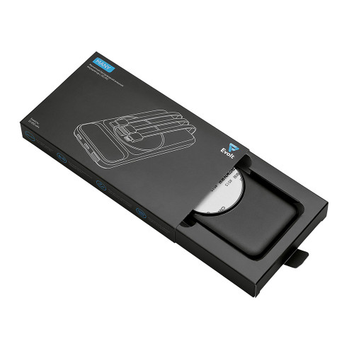 Магнитный беспроводной внешний аккумулятор со встроенными кабелями Мэни,быстаря зарядка, 10000 мАч, черный