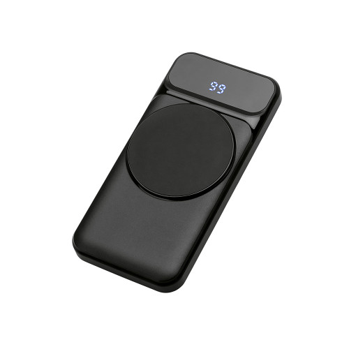 Магнитный беспроводной внешний аккумулятор со встроенными кабелями Мэни,быстаря зарядка, 10000 мАч, черный