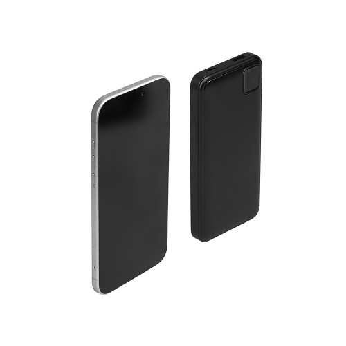 Внешний аккумулятор со встроенными кабелями Фрэйм, 10000мач, черный Внешний аккумулятор со встроенными кабелями Фрэйм, 10000мач, черный