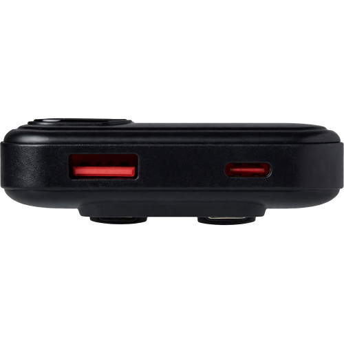 Внешний аккумулятор со встроенными кабелями Фрэйм Квик, быстрая зарядка, 10000мач, черный