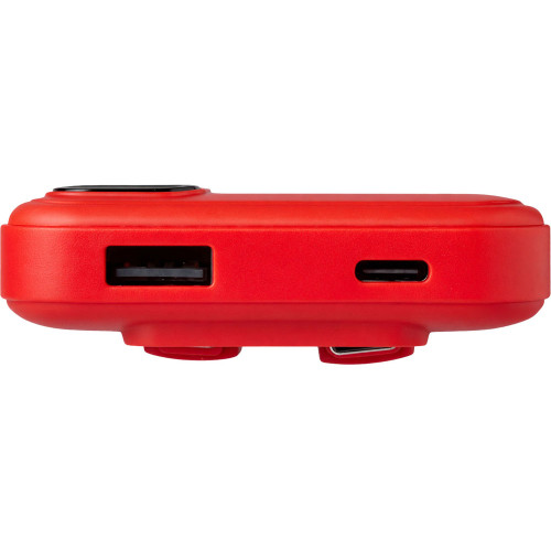Внешний аккумулятор со встроенными кабелями Фрэйм, 10000мач, красный
