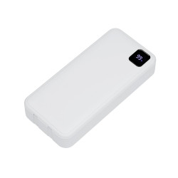 Внешний аккумулятор со встроенными кабелями Фрэйм Про, быстрая зарядка, 20000мач, белый