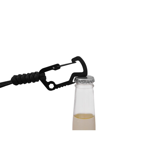 Брелок-шнурок Spanner с карабином с открывашкой для бутылок и ключом-шестигранником, черный Брелок-шнурок Spanner с карабином с открывашкой для бутылок и ключом-шестигранником, черный