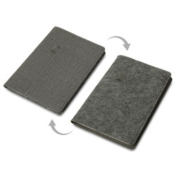 Двустороннее портфолио из рпет-фетра и искусственной кожи Felt, серый