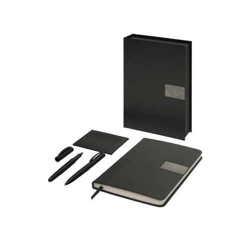 Подарочный набор Goethe с блокнотом А5, 2-мя ручками и картхолдером, черный