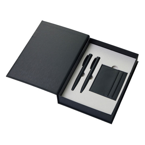 Подарочный набор Goethe с блокнотом А5, 2-мя ручками и картхолдером, черный