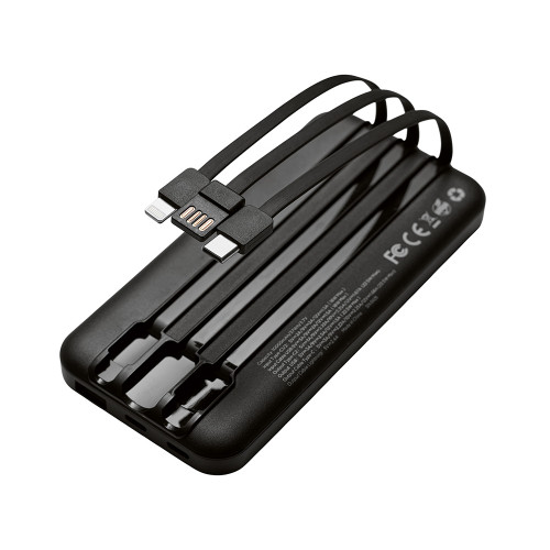 Подарочный набор Tesla с блокнотом А5, ручкой и пауэрбенком на 10 000 mAh, черный