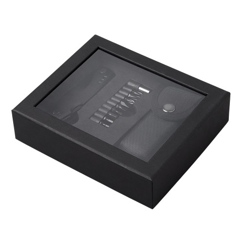 Универсальный мультитул с битами в подарочной упаковке с окном Шэйп , черный