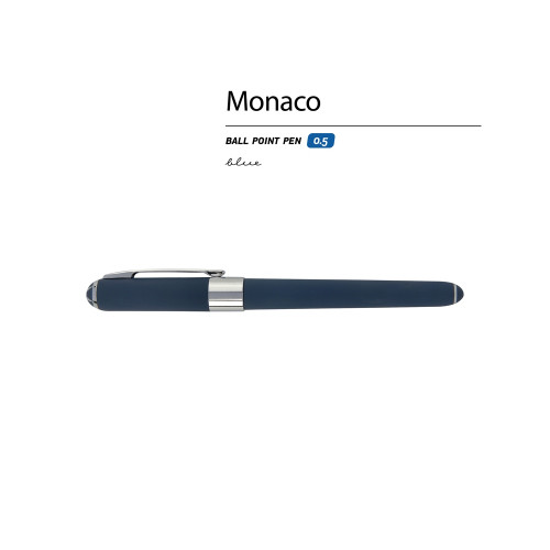 Ручка пластиковая шариковая Monaco, 0,5мм, синие чернила, темно-синий navy/серебристый Ручка пластиковая шариковая Monaco, 0,5мм, синие чернила, темно-синий navy/серебристый
