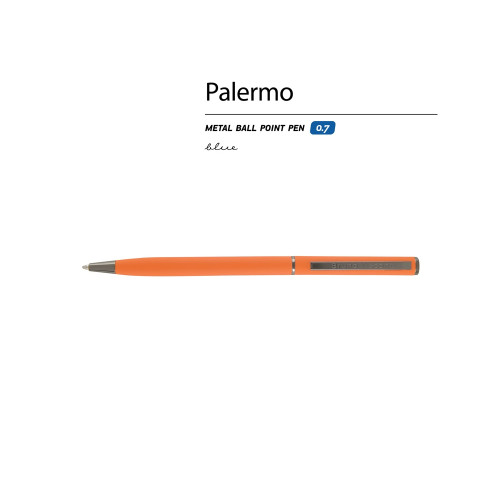 Ручка шариковая автоматическая BrunoVisconti® PALERMO цвет корпуса оранжевый, soft-touch, 0.7 мм