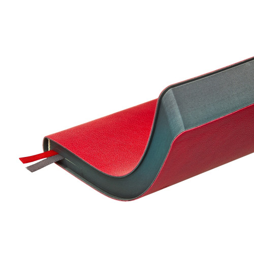 Ежедневник А5 датированный Boston 2027, красный с серым обрезом