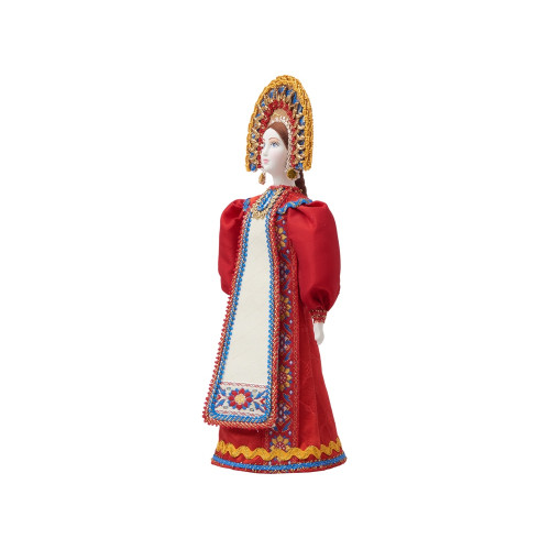 Подарочный набор: кукла фарфоровая, чай Малина с мятой, красный