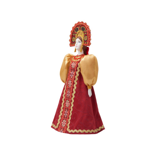 Подарочный набор: кукла фарфоровая, чай Малина с мятой, красный