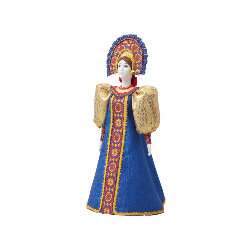 Подарочный набор: кукла фарфоровая, мед, синий