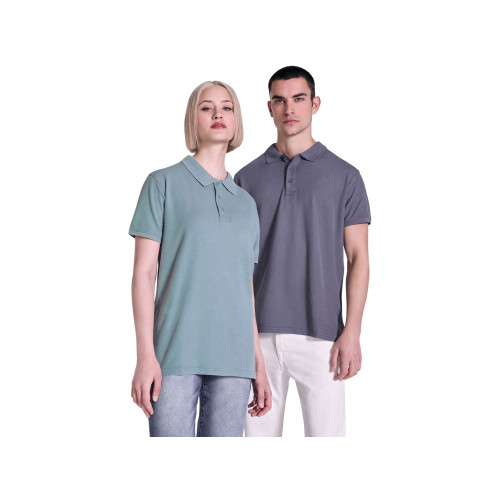 Рубашка поло Cobain унисекс, серо-голубой выстиранный