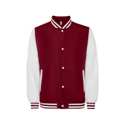 Бомбер утепленный California унисекс, гранатовый/белый