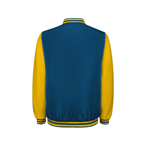 Бомбер утепленный California унисекс, кобальтовый/золотисто-желтый