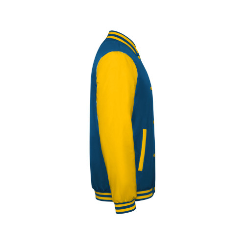 Бомбер утепленный California унисекс, кобальтовый/золотисто-желтый