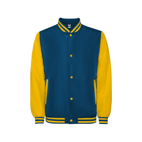 Бомбер утепленный California унисекс, кобальтовый/золотисто-желтый