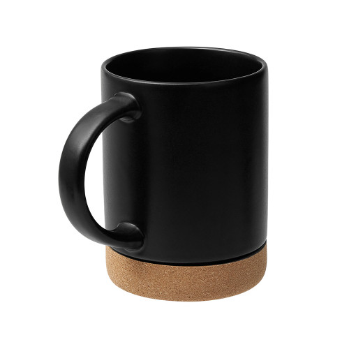 Кружка 450 мл с пробковым дном Корк & Бон, черный