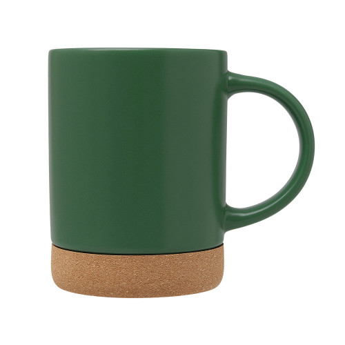 Кружка 450 мл с пробковым дном Корк & Бон, глубокий зеленый
