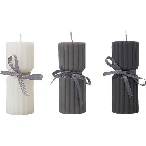 Набор свечей с гранями Vela, темно-серый, белый Набор свечей с гранями Vela, темно-серый, белый