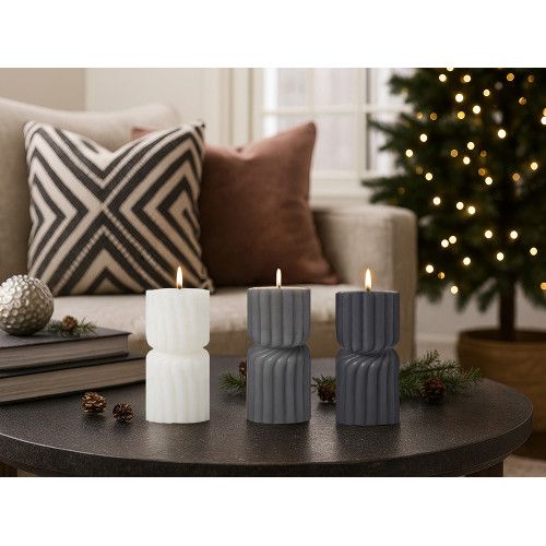 Набор свечей с гранями Vela, темно-серый, белый Набор свечей с гранями Vela, темно-серый, белый