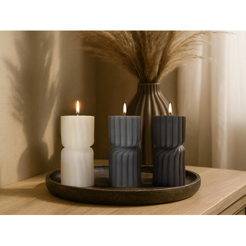 Набор свечей с гранями Vela, темно-серый, белый Набор свечей с гранями Vela, темно-серый, белый