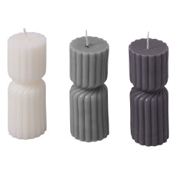Набор свечей с гранями Vela, темно-серый, белый