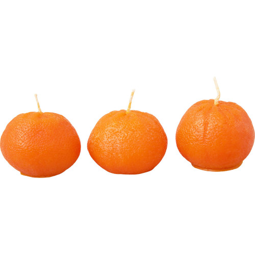 Набор свечей Мандарины в сетке, оранжевый Набор свечей Мандарины в сетке, оранжевый