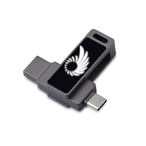 Флешка 32 ГБ USB Type-C и USB 3.0 с подсветкой лого Спинлайт