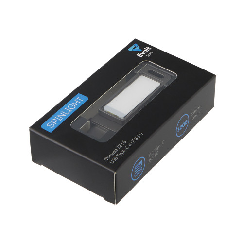 Флешка 32 ГБ USB Type-C и USB 3.0 с подсветкой лого Спинлайт