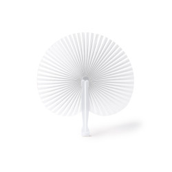 Складной круглый веер-пайпай с пластиковыми стержнями, белый