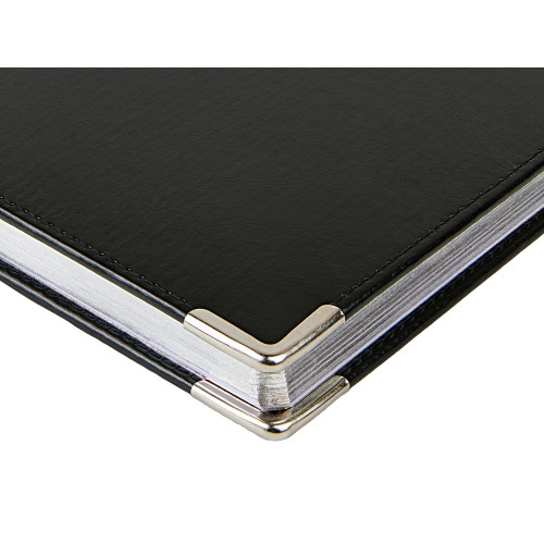 Ежедневник недатированный А5 Sidney Nebraska, черный (серебряный обрез, серебряные уголки)