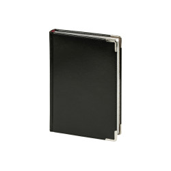 Ежедневник недатированный А5 Sidney Nebraska, черный (серебряный обрез, серебряные уголки)