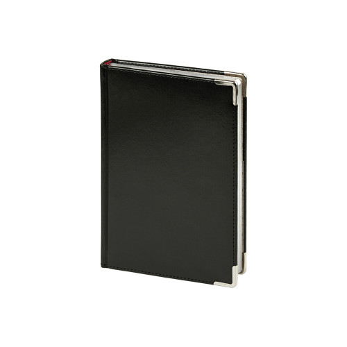 Ежедневник недатированный А5 Sidney Nebraska, черный (серебряный обрез, серебряные уголки)