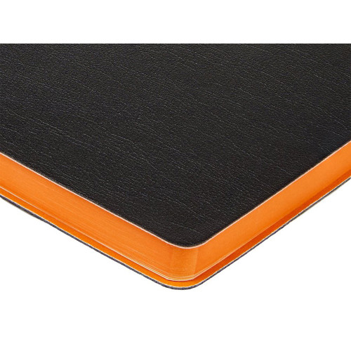 Ежедневник недатированный А5 Boston, черный (оранжевый обрез)