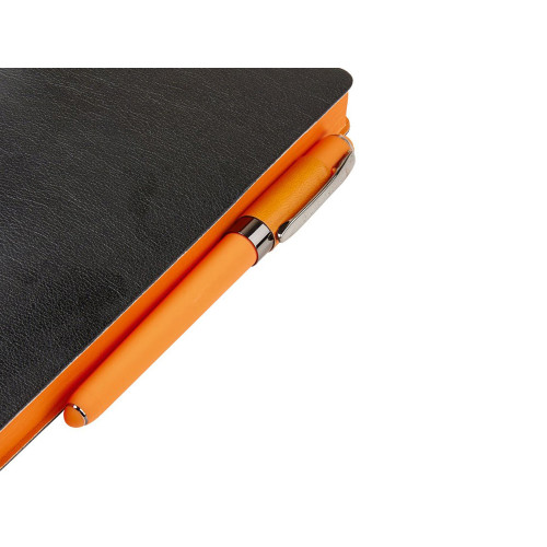 Ежедневник недатированный А5 Boston, черный (оранжевый обрез)