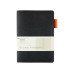 Ежедневник недатированный А5 Boston, черный (оранжевый обрез)