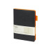 Ежедневник недатированный А5 Boston, черный (оранжевый обрез)